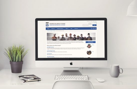 Ontario College of Trades website on desktop